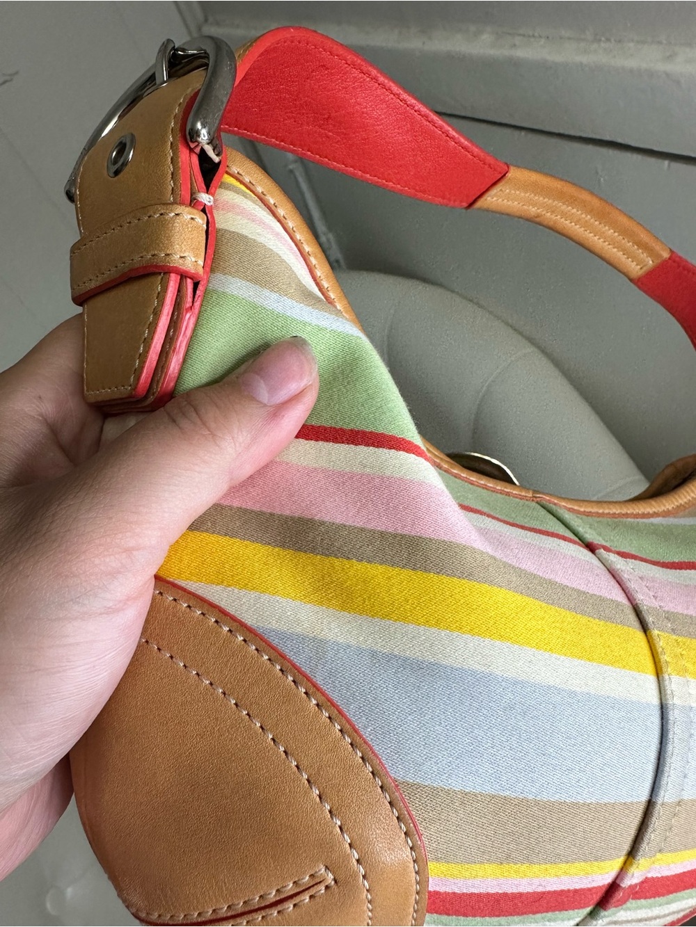 Coach Stripped Hobo Bag - Picture 4 of 7